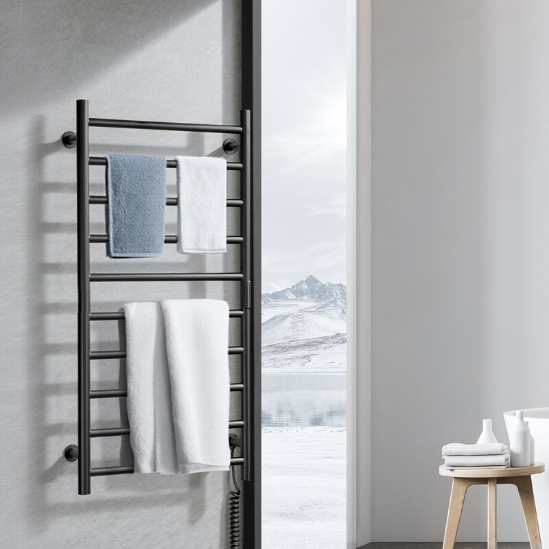 10-Bar Towel Warmer Rack Wall Mounted Heated Towel Rack for Bathroom