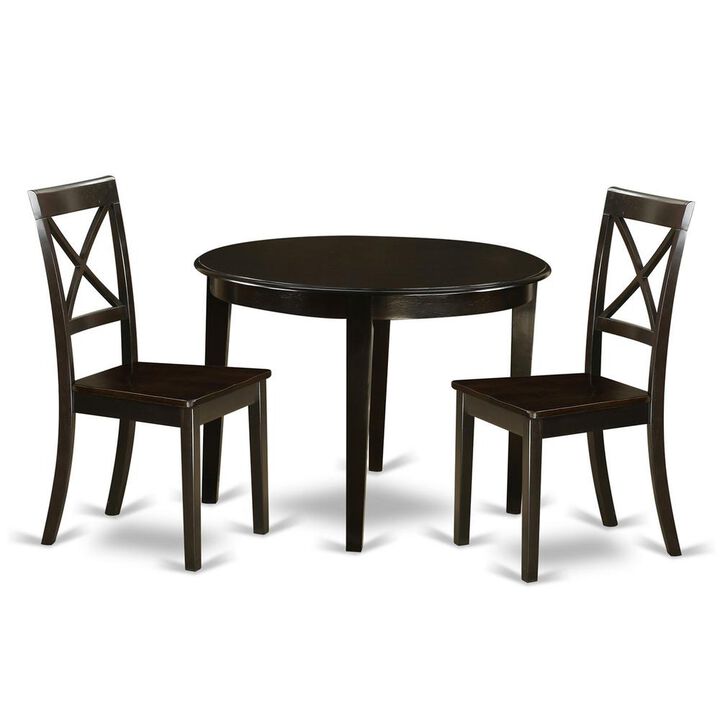 3 Pc small Kitchen Table and Chairs set-round Table and 2 dinette Chairs