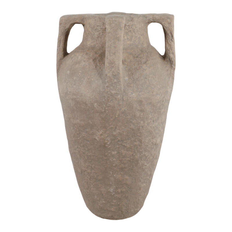 Paper Mache Handle Vase,Taupe image number 3