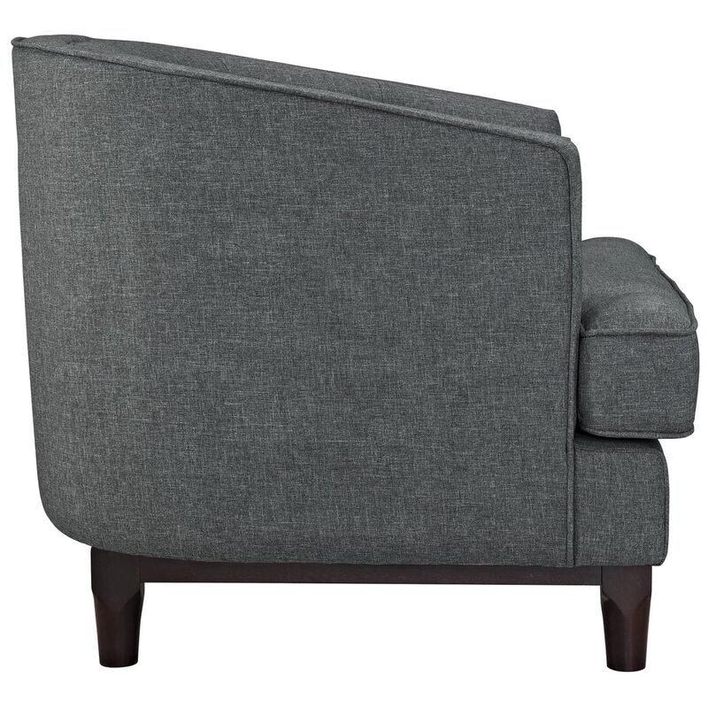 Modway Coast Upholstered Fabric Contemporary Modern Sofa and Armchair Set in Gray