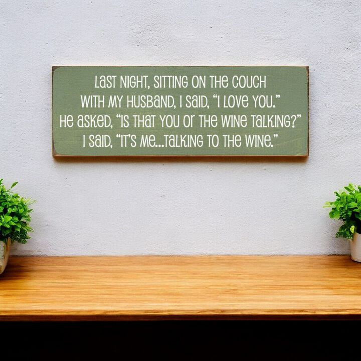 Humorous Wine Quote Wood Sign, Rustic Home Wall Decor for Kitchen Bar and Living Room