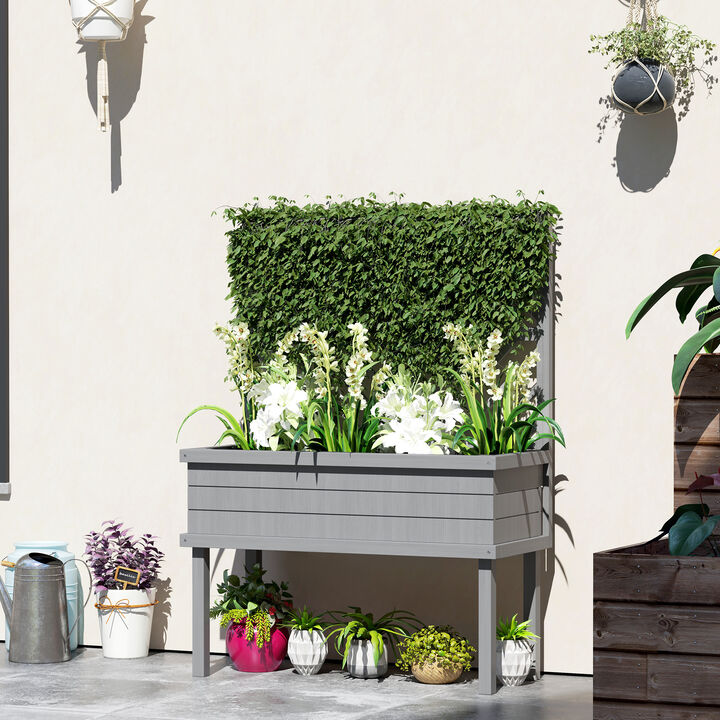Hivvago Functional Wooden Garden Bed with Trellis
