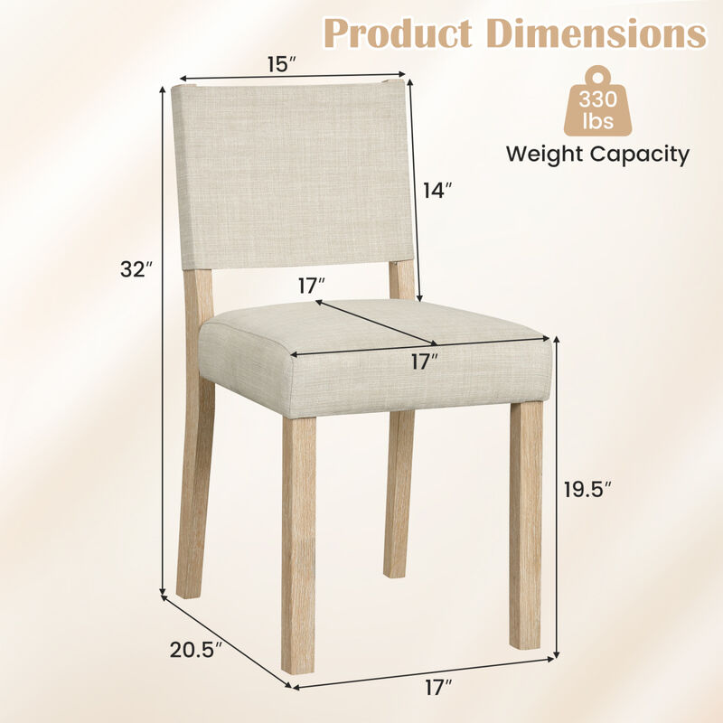 Set of 4 Upholstered Dining Chairs with Sturdy Rubber Wood Legs image number 2
