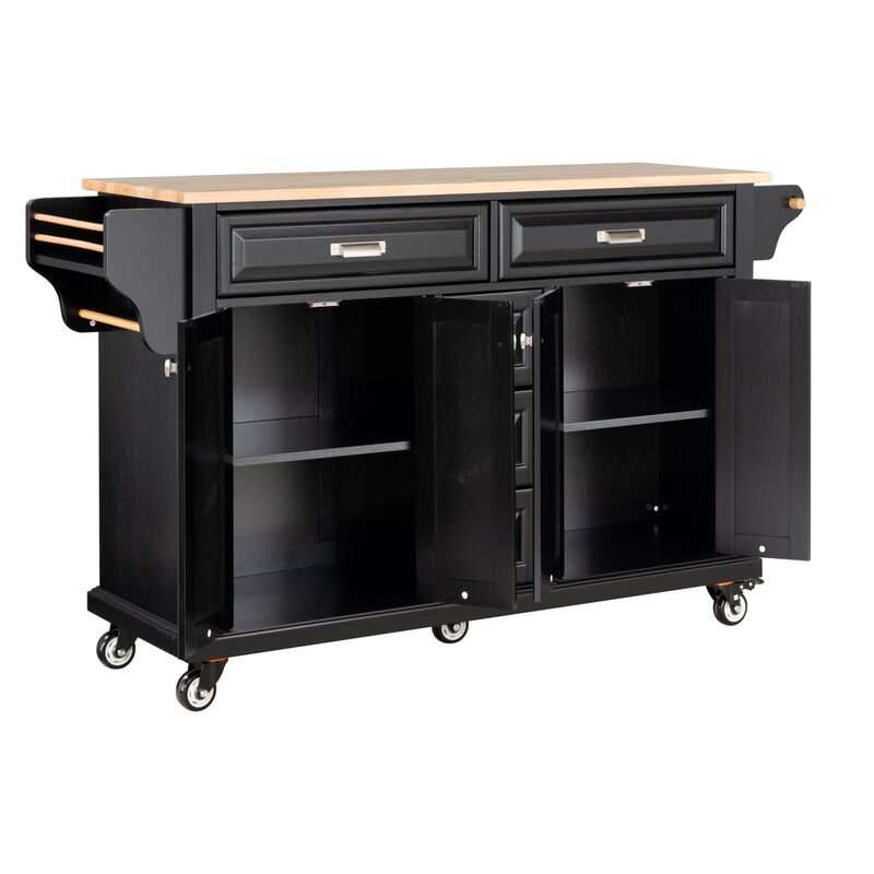 Streamdale Cambridge Natural Wood Top Kitchen Island with Storage image number 2