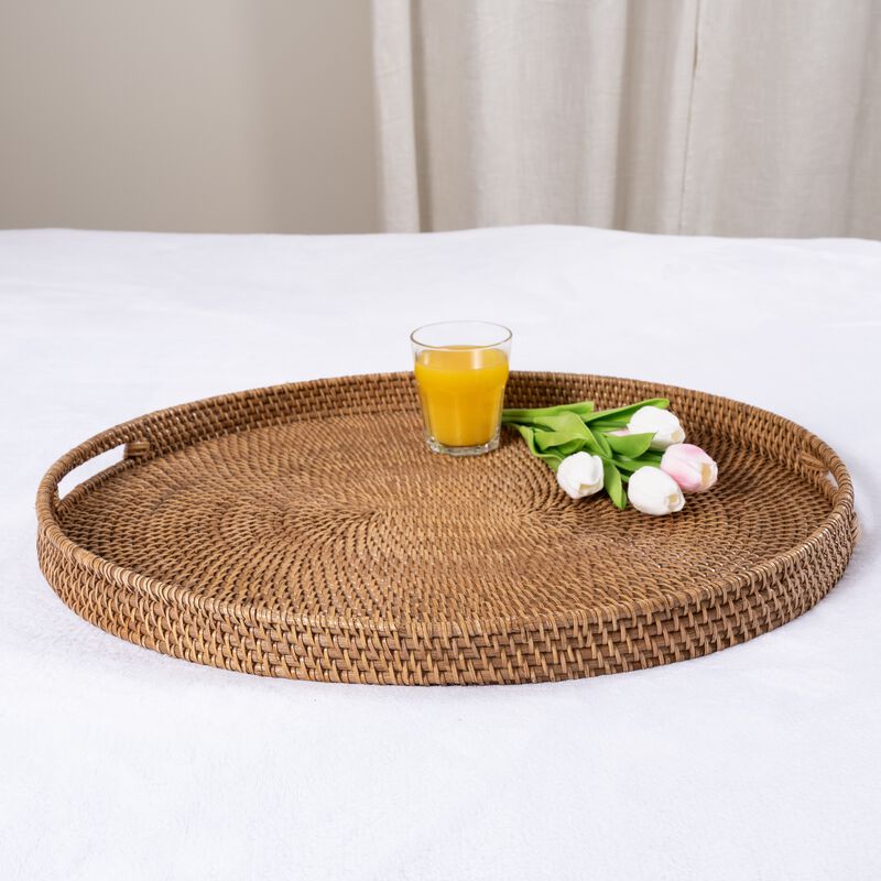Saboga Home&trade; Oval Ottoman Tray With Cutout Handles image number 2