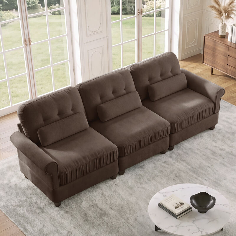 Juspep Mid Century Modern Chenille 3‑Seater Modular Sofa image number 8