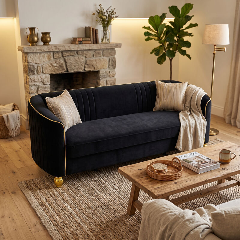 Grebol 3 Seater Velvet Sofa image number 3