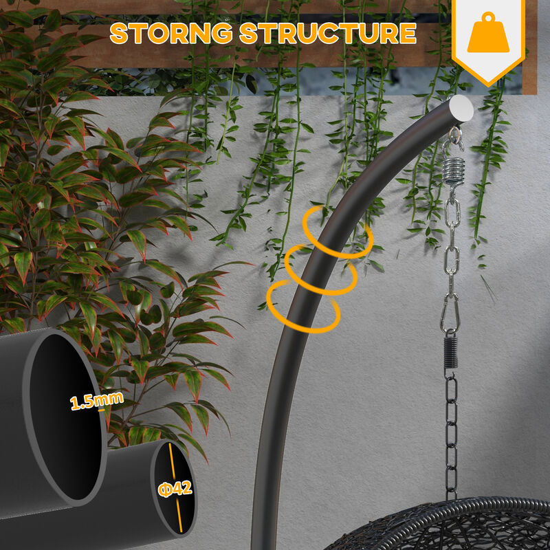 Hivvago Hanging Hammock Chair Stand with Round Base image number 3