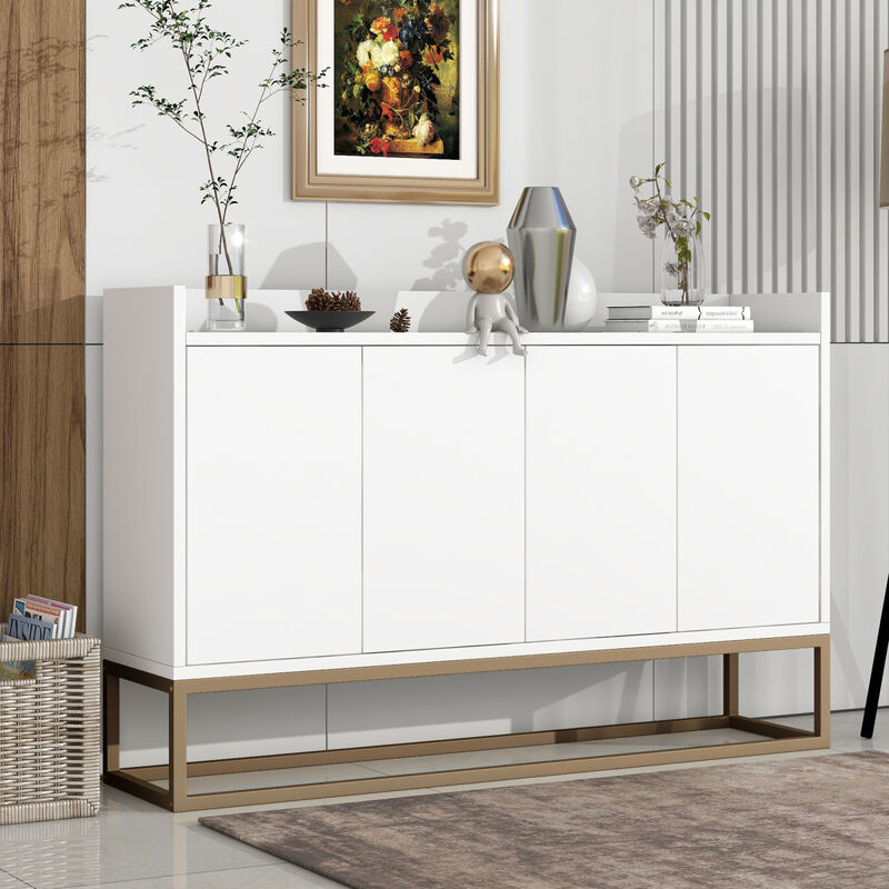 Modern Sideboard Elegant Buffet Cabinet with Large Storage Space for Dining Room, Entryway (Navy)