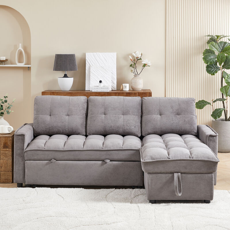 Merax L-Shaped Sectional Sofa with Reclining Storage and Arm Side Organizer Pocket Features
