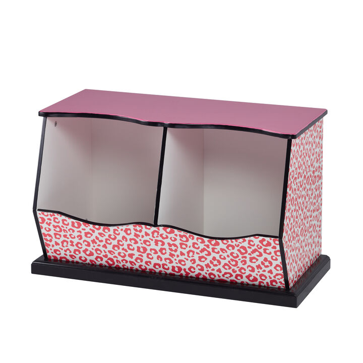Fantasy Fields - Fashion Leopard Prints Miranda Toy Cubby Storage - Pink / Black