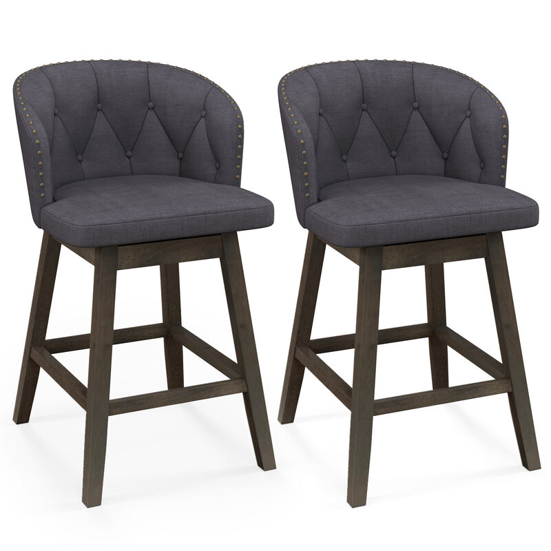Counter Height Fabric Upholstered Bar Stools Set of 2