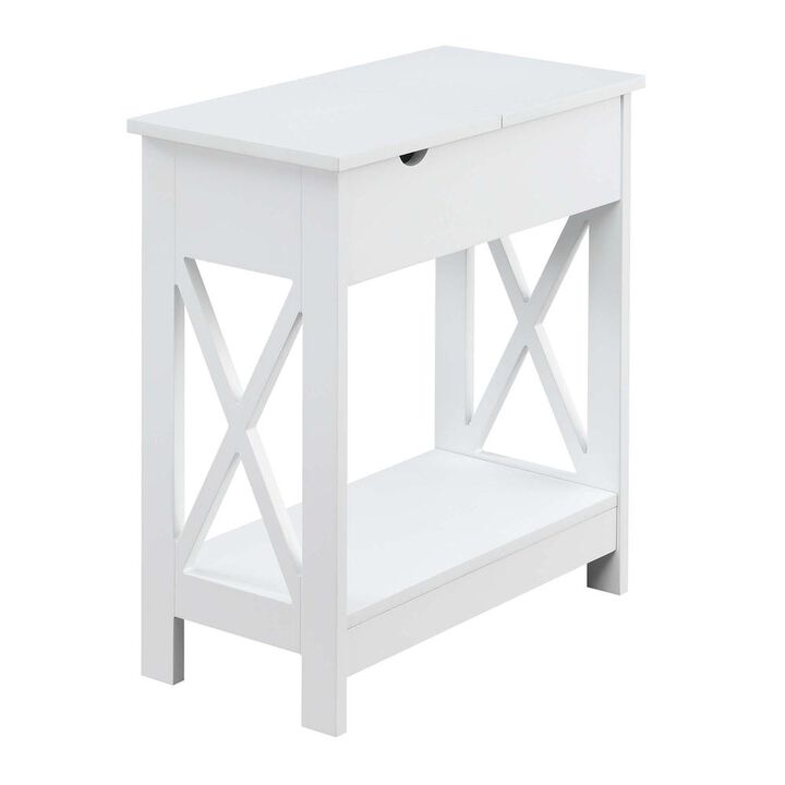 Convience Concept, Inc. Oxford Flip Top End Table with Charging Station and Shelf