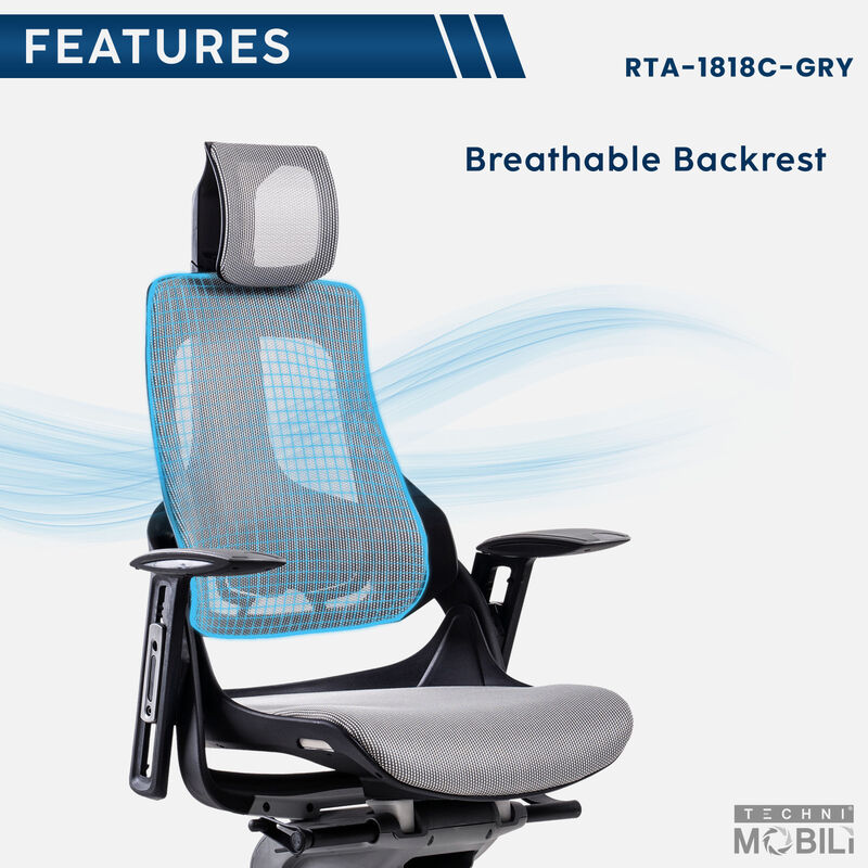 Streamdale Lux Ergonomic Executive Chair, Grey image number 8