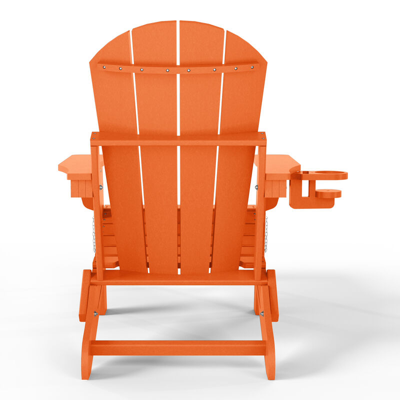 WestinTrends Folding Adjustable Adirondack Chair with Retractable Ottoman and Cup Holder (Set of 2) image number 4