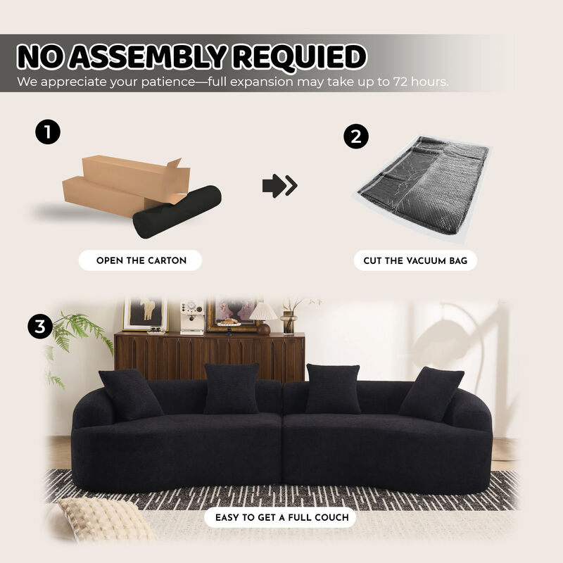 Merax Curved Boneless Sofa Couches Sleeper for Living Room