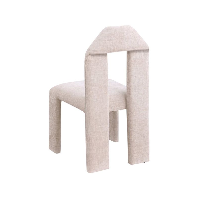 Meridian Furniture Bennett Beige Chenille Fabric Dining Chair, Set of 2