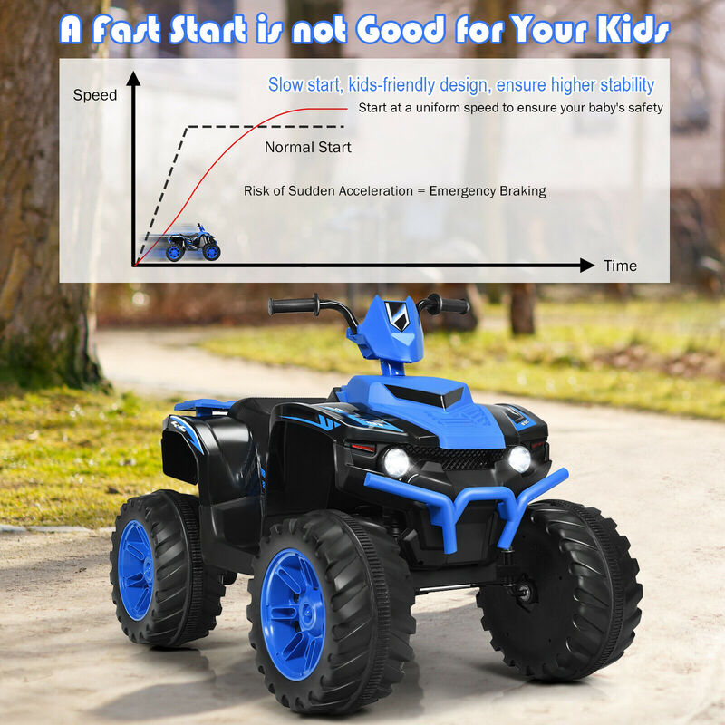 12V Electric Kids ATV Ride On Toy with LED Lights and Treaded Tires image number 5