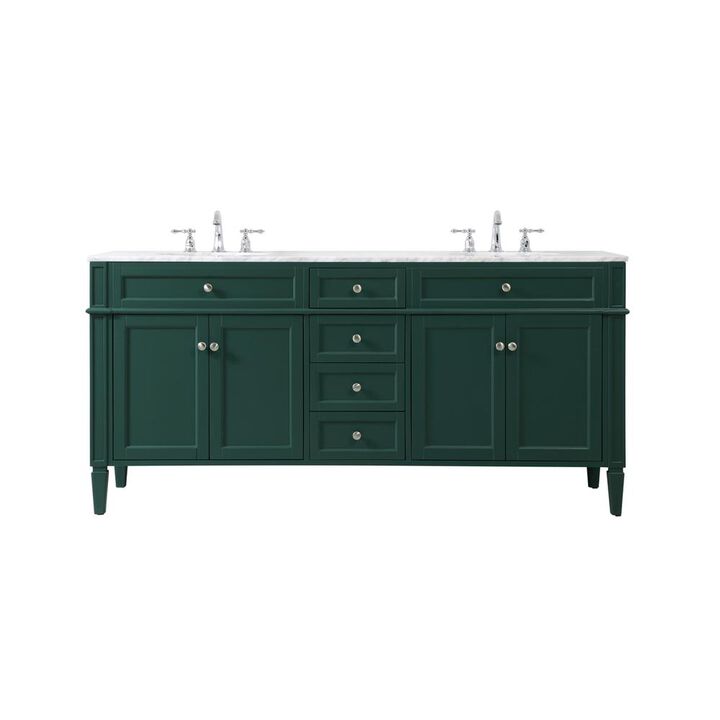 Elegant Kitchen and Bath 72 inch double bathroom vanity in green