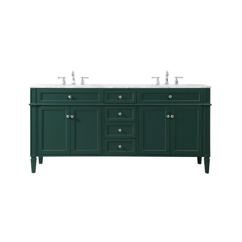 Elegant Kitchen and Bath 72 inch double bathroom vanity in green
