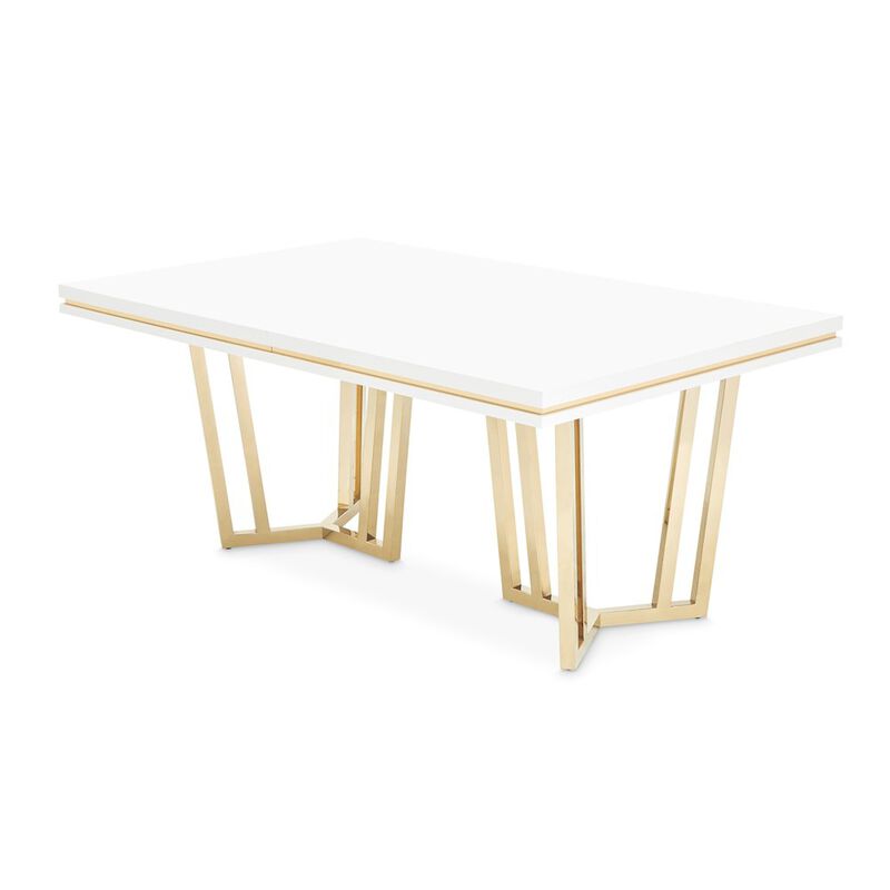 Michael Amini Palm Gate Rectangular Dining Table - Cloud White