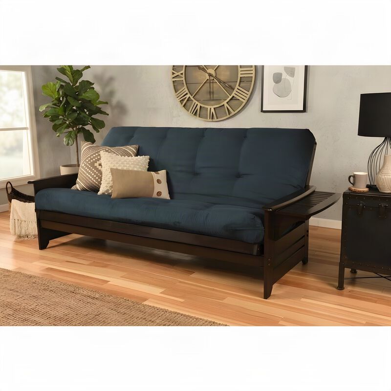 Phoenix Frame/Queen/Espresso Finish/Suede Navy Mattress image number 4