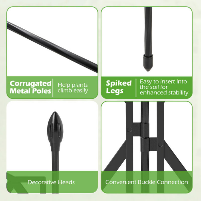 3-Pack Outdoor Plant Support Frame for Raised Garden Bed