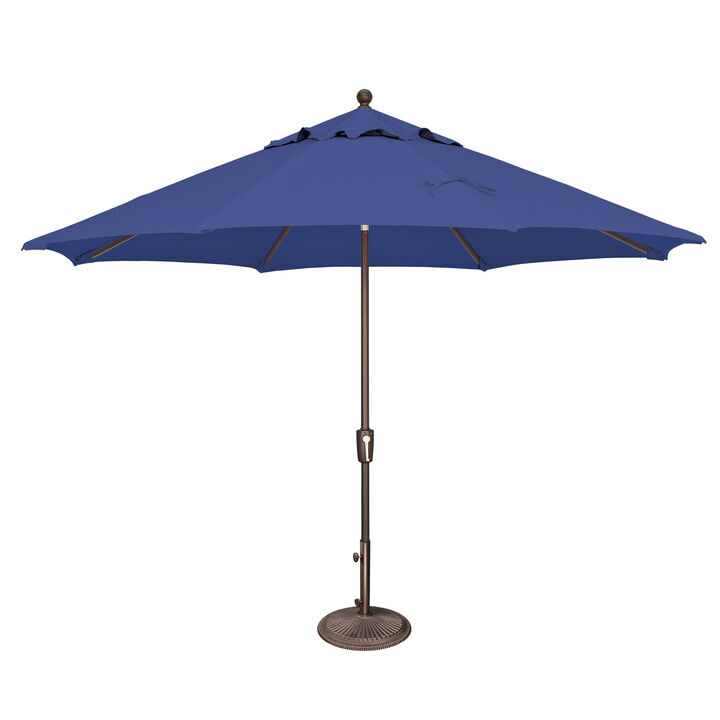 Mondawe 11FT Solefin Octagon Patio Umbrella with Push-Button Tilt, Bronze Frame