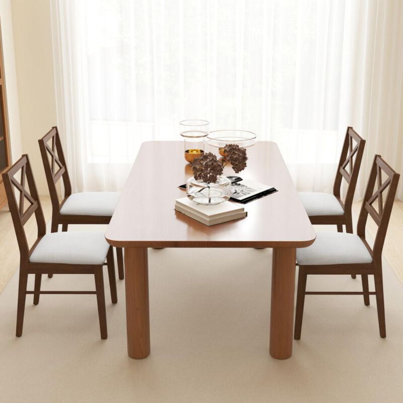 Hivvago Upholstered Side Dining Chairs Set of 2 with Rubber Wood Frame