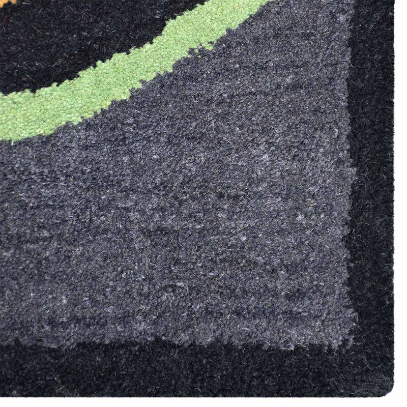 RUGSOTIC CARPETS HAND TUFTED WOOL ECO-FRIENDLY AREA RUGS  - 4'x6', Rectangle Shape, Charcoal, Contemporary Modern Design, High Pile Handmade Anti Skid Area Rugs for Living Room, Bed Room (K00693)