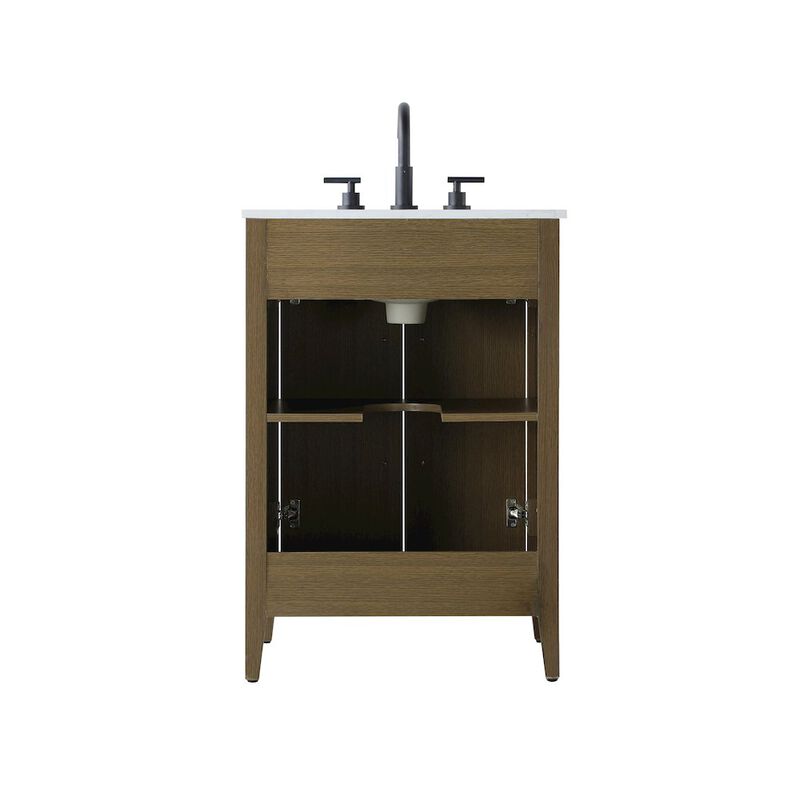 Elegant Kitchen and Bath 24 Inch Single Bathroom Vanity In Chestnut Brown