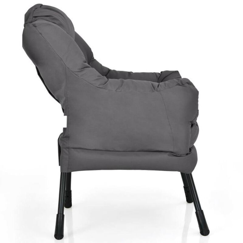 Hivvago Modern Cushioned Accent Chair with Side Pocket - Upholstered Fabric