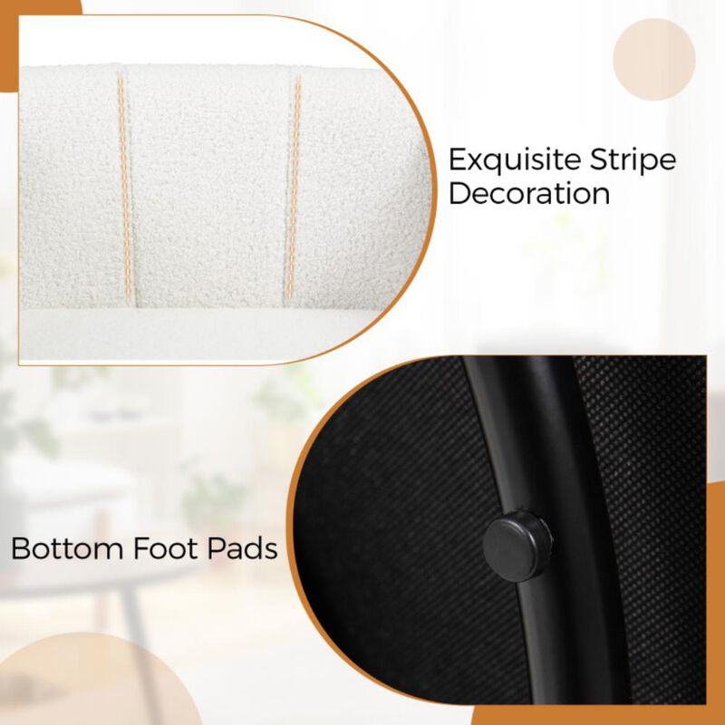 Hivvago Modern Upholstered Sherpa Accent Chair with Curved Backrest and Armrests