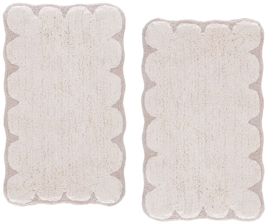 Tully Scalloped Boarder PMB913 Set of 2 Bathmat