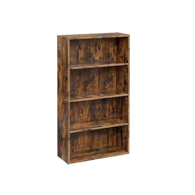 Open Bookcase with Adjustable Storage Shelves, Floor Standing Unit