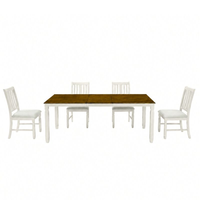 Jedtet Farmhouse 5‑Piece Extendable Dining Table Set image number 0