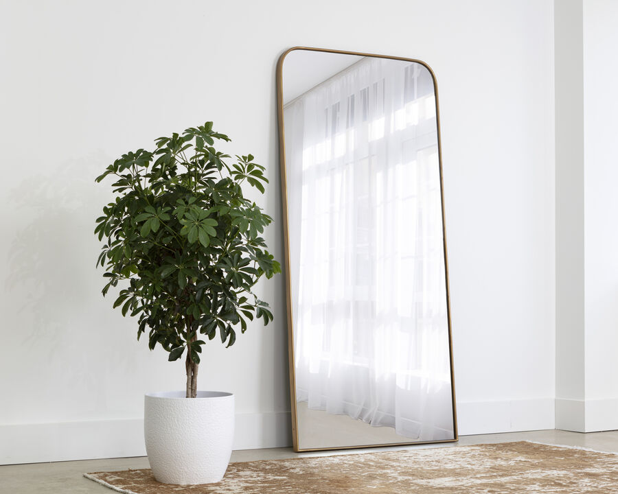 Calabasas Brass Floor Mirror