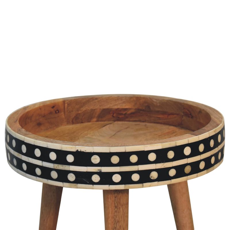 Artisan Furniture Solid Wood Mini Pattern Nordic End Table , Brown image number 5