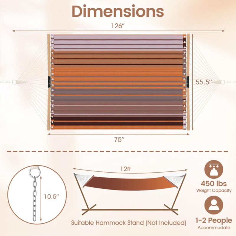 Hivvago Patio Hammock Foldable Swing Chair Bed with Detachable Pillow