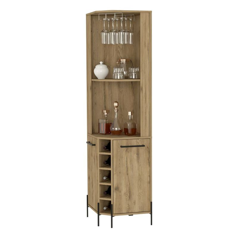 Corner Bar Cabinet Shopron, Living Room, Aged Oak