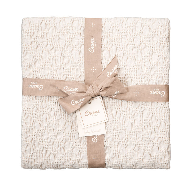 Oatmeal Boho Knit Blanket image number 2