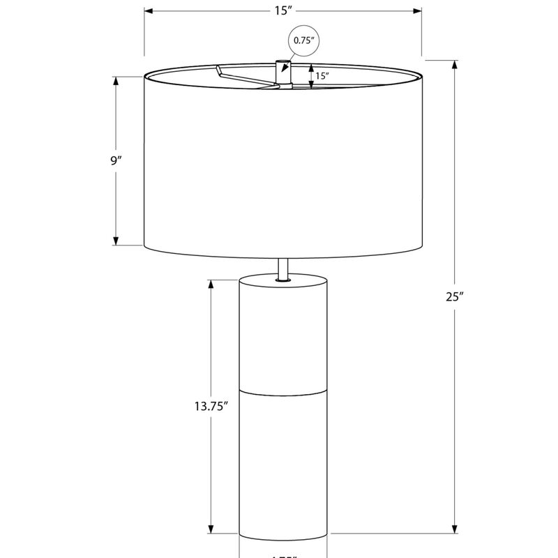 ELEMENT ACE Contemporary 25 Inch Table Lamp with Cylinder Base and Fabric Drum Shade, Adjustable 3-Way Lighting Ideal for Bedroom, Living Room and Nightstand Use image number 2