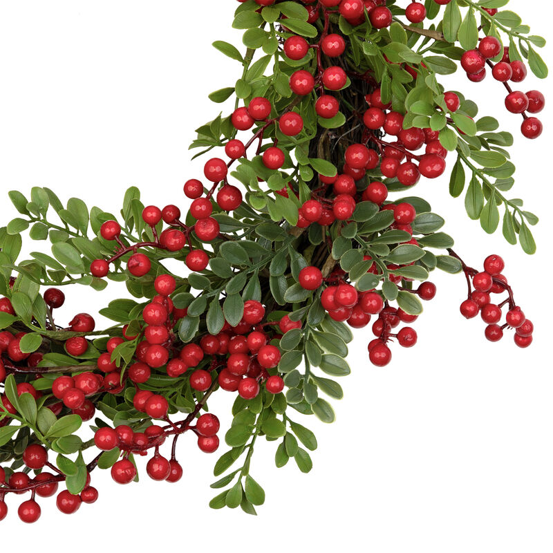 Lush Berry and Leaf Artificial Christmas Wreath  18-Inch  Unlit image number 2