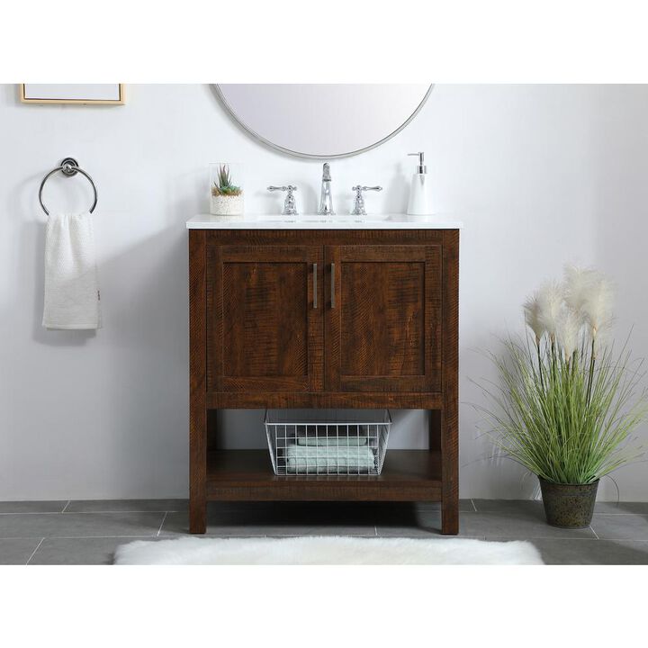 Elegant Kitchen and Bath 30 inch Single Bathroom Vanity in Espresso