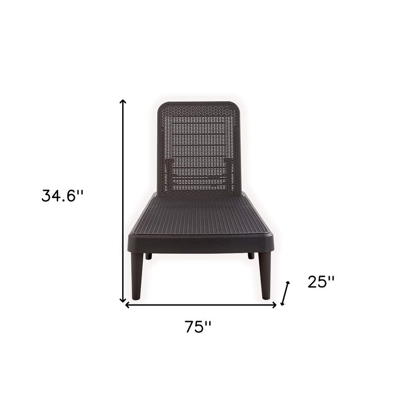 HomeRoots Heavy Duty Plastic Outdoor Stacking Chaise Lounge image number 5