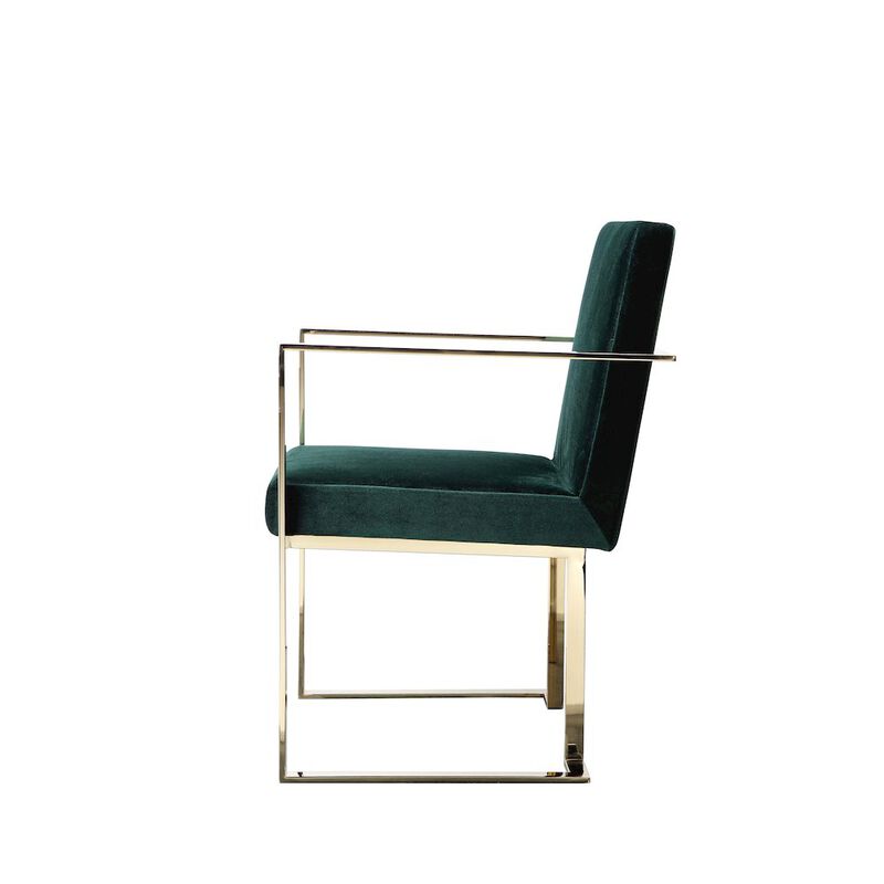 Pangea Home Gold Dexter Armchairs Velvet Green