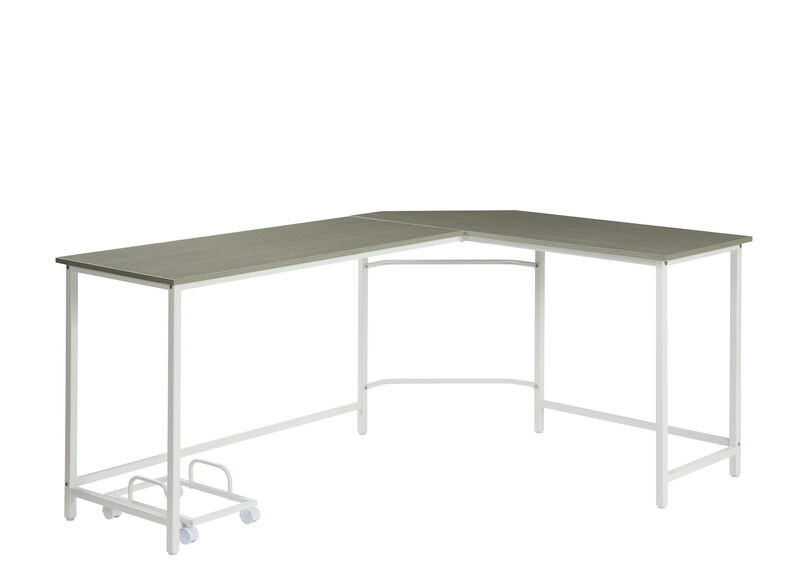Modern L-Shaped Desk with Spacious Work Area for Office or Study
