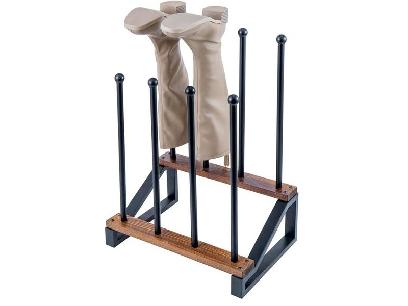 Entryway Metal Shoe Organizer 2 Tier Black Modern Rustic Floor image number 0