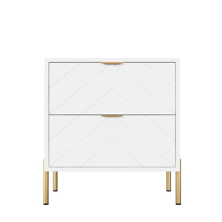 2-Drawer Nightstand With Elegant Design