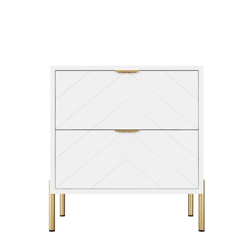 2-Drawer Nightstand With Elegant Design